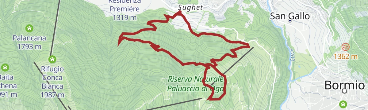 Route map: Anello MTB: Fochin - Motin - Forte